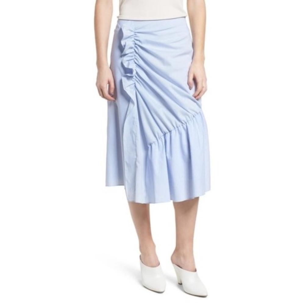 Trouve Mixed Stripe Poplin A-Line Skirt